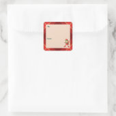 Cute Little Elves - Personalized Christmas スクエアシール (バッグ)