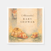 Cute Little Firefighter Baby Shower スタンダードカクテルナプキン (正面)