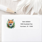 Cute Little Fox at Christmas ラベル (インサイチュ)