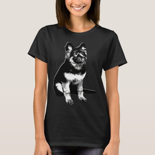 Cute Little German Shepherd Puppy Dog Tシャツ (正面)