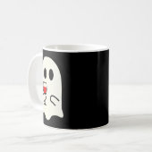 Cute Little Ghost Red Wine Gl Halloween  コーヒーマグカップ (正面左)