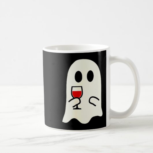 Cute Little Ghost Red Wine Gl Halloween  コーヒーマグカップ (右)