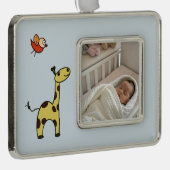 Cute little giraffe シルバープレートフレームオーナメント (右)