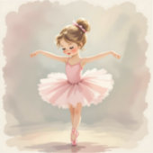 Cute Little Girl Ballerina in Pink Tutu シール (正面)