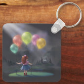 Cute Little Girl with Balloons キーホルダー (裏面)
