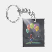 Cute Little Girl with Balloons キーホルダー (正面左)