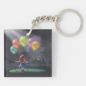 Cute Little Girl with Balloons キーホルダー (裏面)