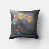 Cute Little Girl with Balloons クッション (裏面)