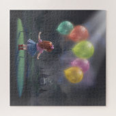 Cute Little Girl with Balloons ジグソーパズル (横)