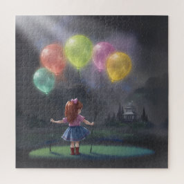 Cute Little Girl with Balloons ジグソーパズル