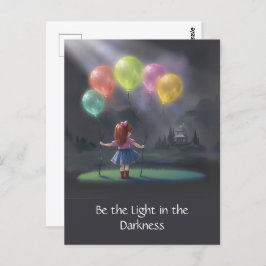 Cute Little Girl with Balloons ポストカード