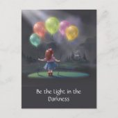 Cute Little Girl with Balloons ポストカード (正面)