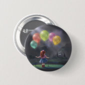 Cute Little Girl with Balloons 缶バッジ (正面&裏面)