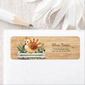 Cute Little Gobble Turkey Baby Shower ラベル (インサイチュ)