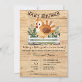 Cute Little Gobble Turkey Baby Shower 招待状 (正面)
