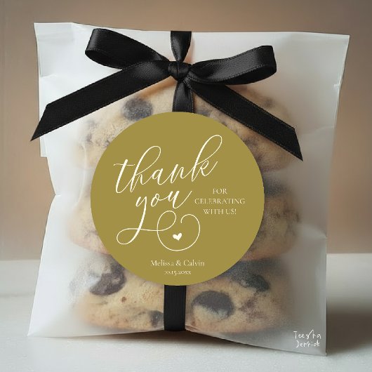 Cute Little Heart Wedding Gifts Thank You ラウンドシール