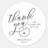 Cute Little Heart Wedding Gifts Thank You  ラウンドシール (正面)