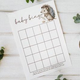 Cute Little Hedgehog Baby Bingo Baby Shower Game ポスター