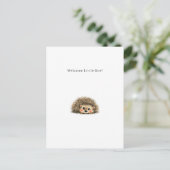 Cute Little Hedgehog New Baby Card. ポストカード (スタンド正面)