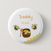 Cute Little Honeybee & Sweet Honey Daddy-to-bee 缶バッジ (正面)