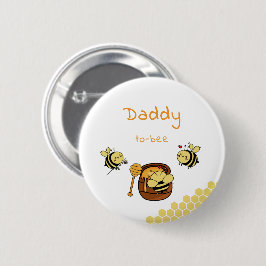 Cute Little Honeybee & Sweet Honey Daddy-to-bee 缶バッジ