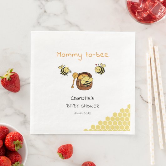 Cute Little Honeybee With Sweet Honey Baby Shower (インサイチュ)