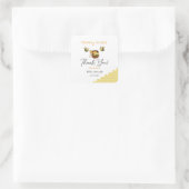 Cute Little Honeybee With Sweet Honey Baby Shower スクエアシール (バッグ)