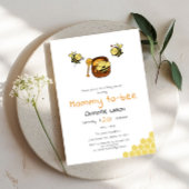 Cute Little Honeybee With Sweet Honey Baby Shower 招待状