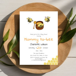 Cute Little Honeybee With Sweet Honey Baby Shower 招待状