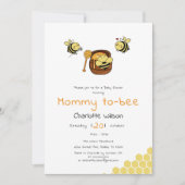 Cute Little Honeybee With Sweet Honey Baby Shower 招待状 (正面)