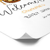 Cute Little Honeybee With Sweet Honey Baby Welcome ポスター (角)