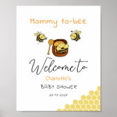 Cute Little Honeybee With Sweet Honey Baby Welcome ポスター (正面)