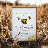 Cute Little Honeybee With Sweet Honey Baby Welcome ポスター