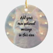 Cute Little Kitten Playing With Christmas Bulb セラミックオーナメント (裏面)