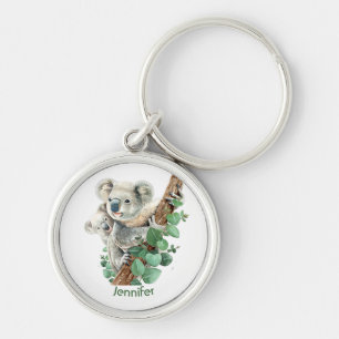 Cute Little Koala Bear Australian Animal Art キーホルダー