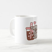 Cute Little Koala Bear Hugging Iced Coffee コーヒーマグカップ (正面左)