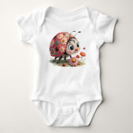 Cute Little Ladybug Baby Bodysuit - Sweet Nature I ベビーボディスーツ