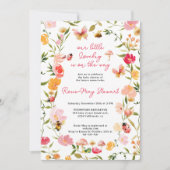 Cute Little Lovebug Spring Garden Baby Shower 招待状 (正面)