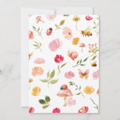 Cute Little Lovebug Spring Garden Baby Shower 招待状 (裏面)