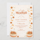 Cute Little Meatball Baby Shower 招待状 (正面)