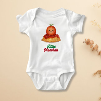 Cute "Little Meatball" Italian Baby Bodysuit ベビーボディスーツ