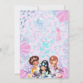 Cute Little Mermaids Under The Sea Birthday Party 招待状 (裏面)