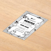 Cute Little Monster Baby Shower Illustration アクリル招待状 (レイダウン)