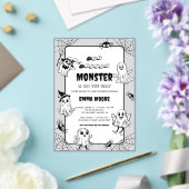 Cute Little Monster Baby Shower Illustration アクリル招待状 (インサイチュ (ウェディング))