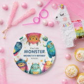 Cute Little Monster Cartoon Kids' Birthday Party  ペーパープレート (パーティー)