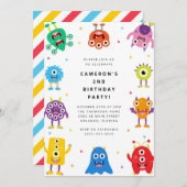 Cute Little Monster Kids Birthday Invitation 招待状 (正面/裏面)