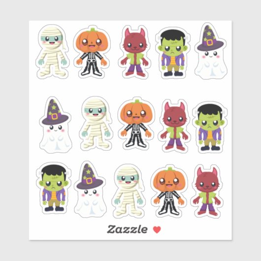 Cute Little Monsters Halloween Sticker シール (シート)