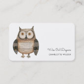 Cute Little Owl Daycare Business Card 名刺 (正面)
