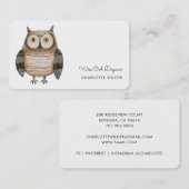 Cute Little Owl Daycare Business Card 名刺 (正面/裏面)