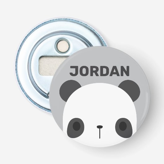 Cute Little Panda Bear with Personalized Name 栓抜き (正面)